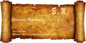 Boros Mánuel névjegykártya